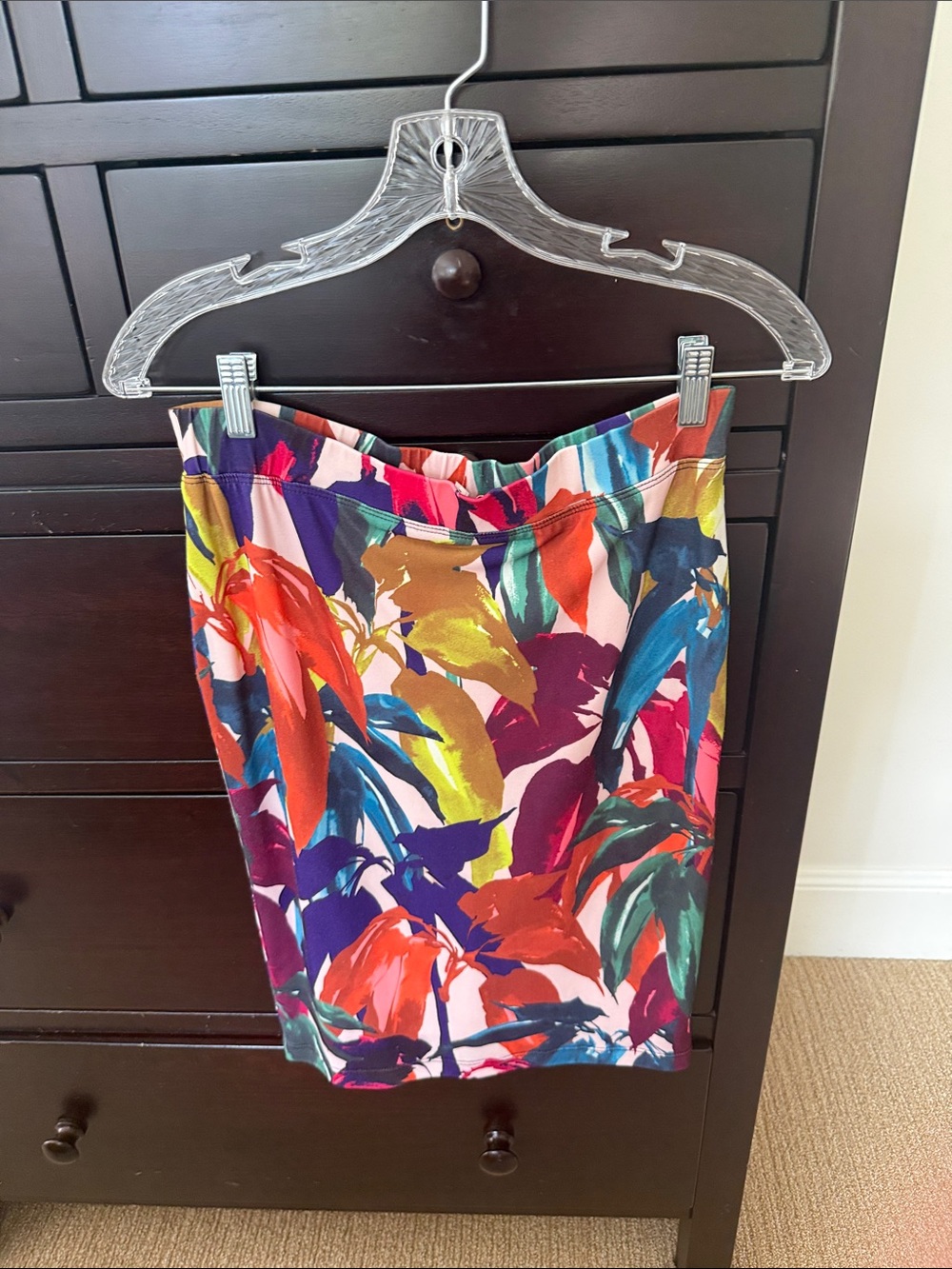 Trina Turk Multicolor Tropical Leaf Pencil Skirt